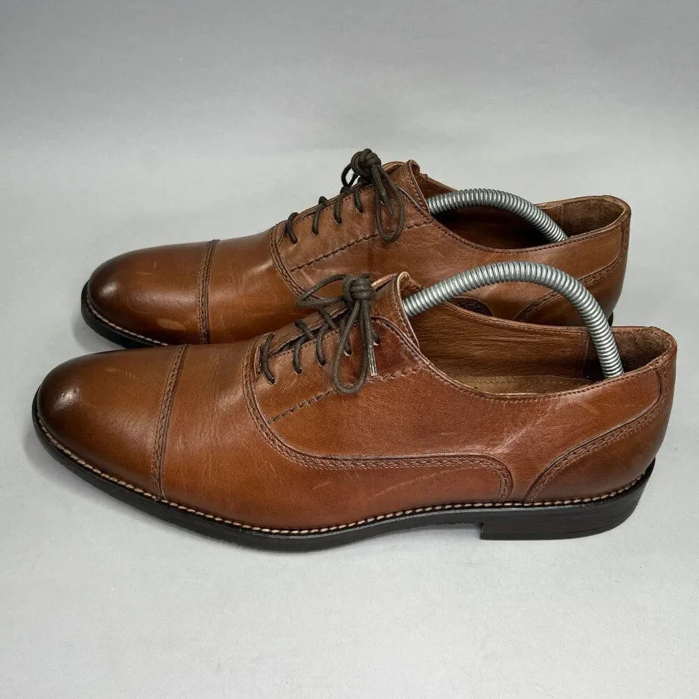 Johnston & Murphy Men's Size 10 Brown Leather Cap Toe Oxfords‎